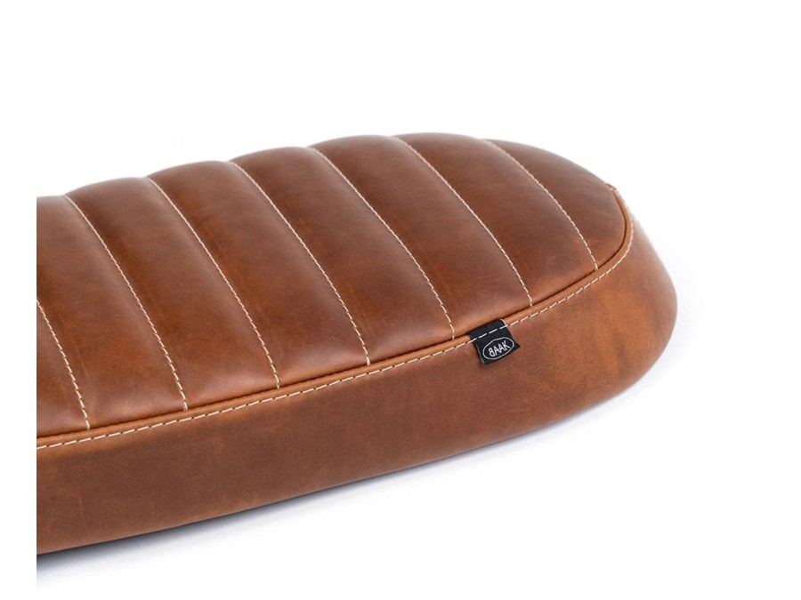 Sella piatta in cuoio pieno fiore per Royal Enfield Interceptor / Continental GT