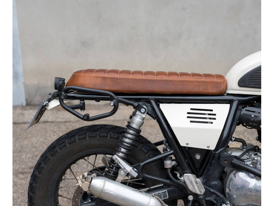 Asiento plano en cuero para Royal Enfield Interceptor / Continental GT