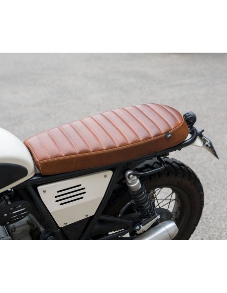 Sitzbank flach aus Leder für Royal Enfield Interceptor / Continental GT
