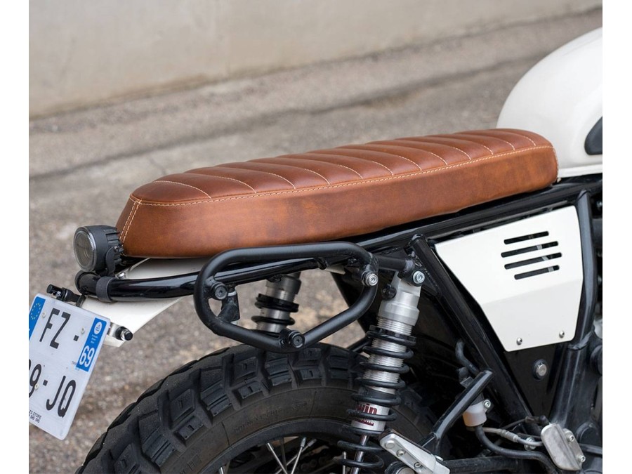 Asiento plano en cuero para Royal Enfield Interceptor / Continental GT