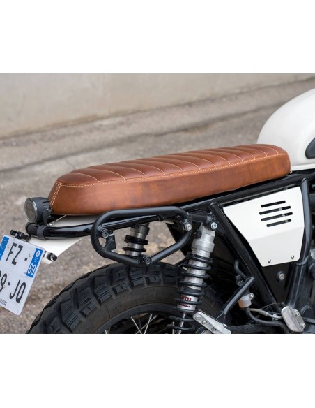 Asiento plano en cuero para Royal Enfield Interceptor / Continental GT
