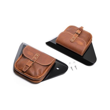 Tapa lateral con bolsa de cuero para Moto Guzzi V7 850
