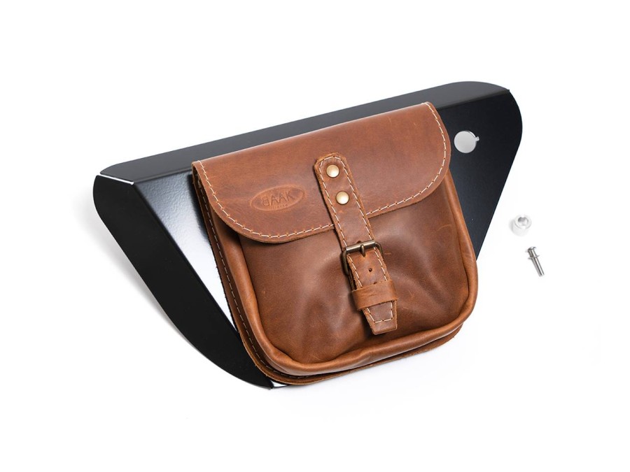 Linke Satteltasche aus Leder für Moto Guzzi V7 850
