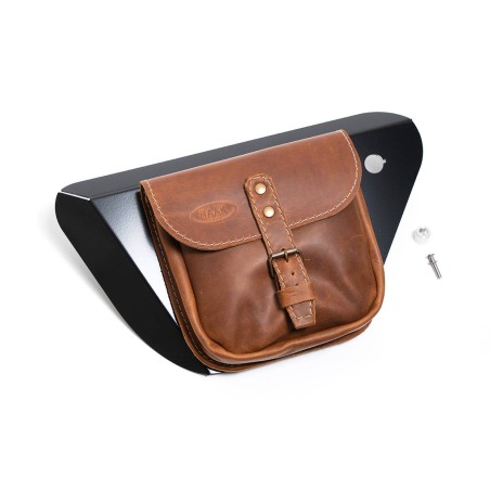 Left leather saddlebag for Moto Guzzi V7 850