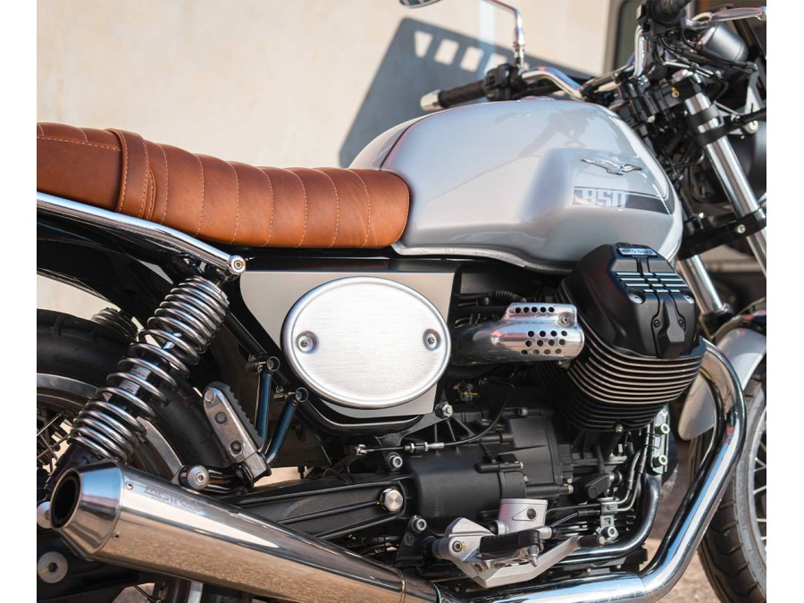 Cache latéral avec plaque numéro pour Moto Guzzi V7 850
