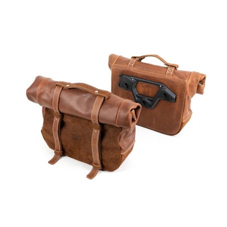 Große gerollte Ledertasche