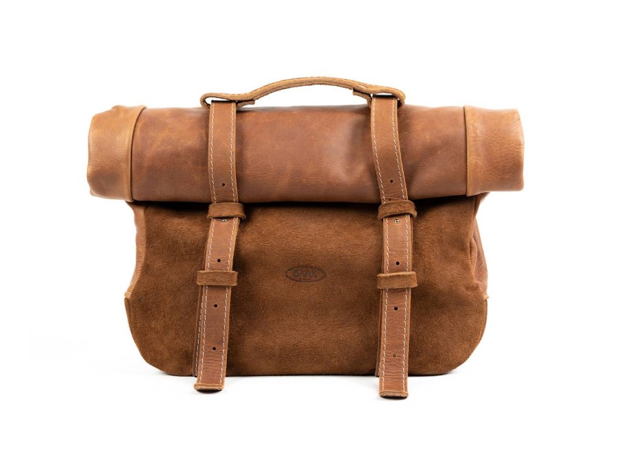 Große gerollte Ledertasche