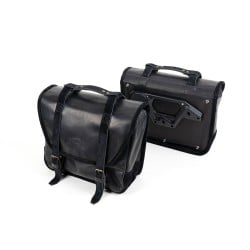 Large satchel-style leather saddlebag