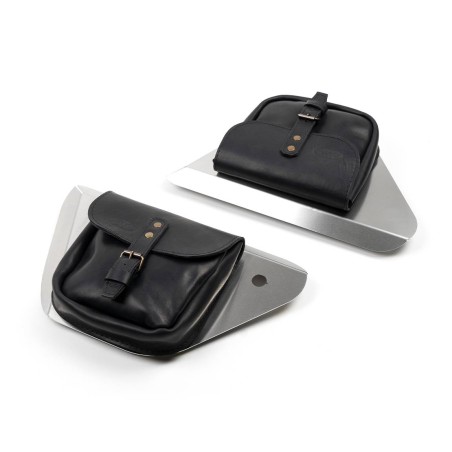 Fianchetto laterale con borsa in cuoio per Moto Guzzi V7 850