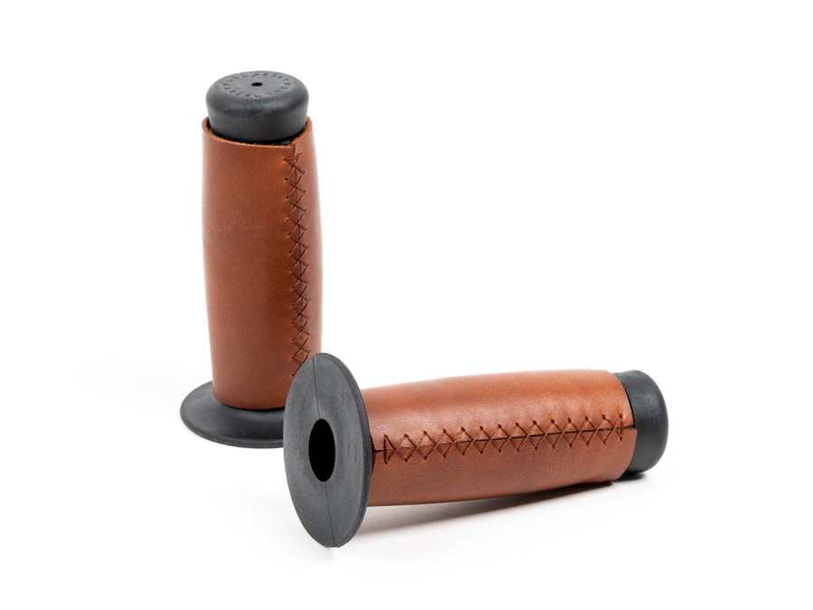 Leather covered handlebar grips