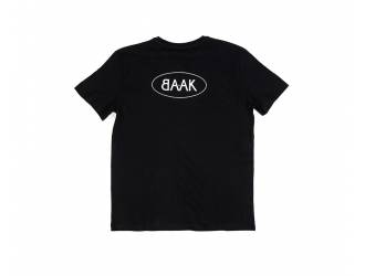 Black T-Shirt - Short sleeves - Heart pocket on front - Screen-printed white BAAK logo on back