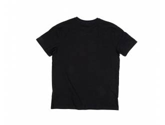 Black T-Shirt - Short sleeves - Heart pocket on front - White "BAAK Atelier" silk-screen print on back
