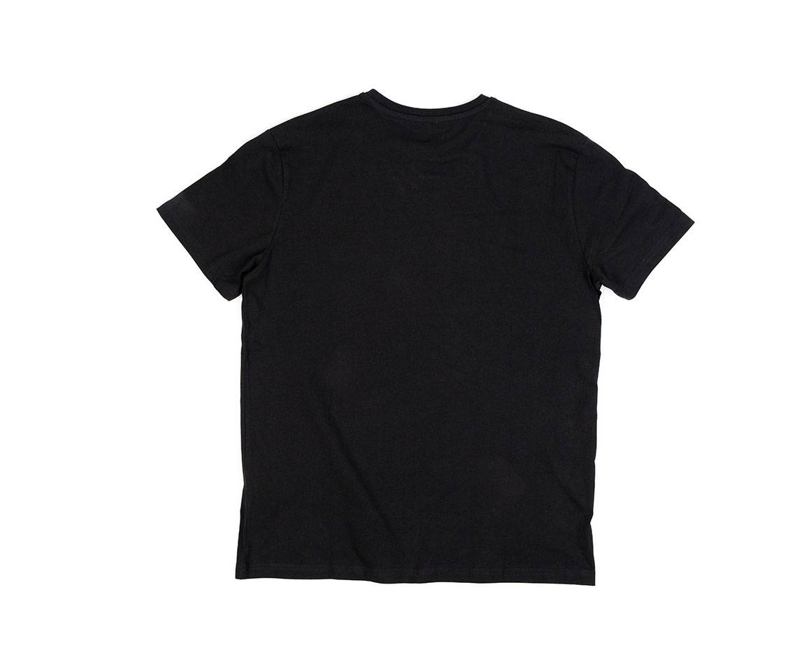 Black T-Shirt - Short sleeves - Heart pocket on front - White "BAAK Atelier" silk-screen print on back Black T-Shirt - Short sleeves - Heart pocket on front - White "BAAK Atelier" silk-screen print on back