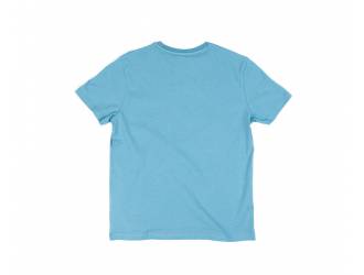 T-Shirt Bleu - Manches courtes - Poche coeur à l'avant - Sérigraphie logo BAAK crème au-dessus de la poche