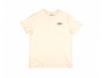 Cream T-Shirt - Short sleeves - Heart pocket on front - Petrol blue BAAK logo silk-screened above pocket