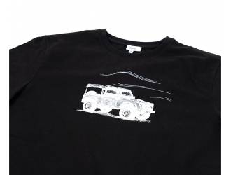 Black T-Shirt - Short sleeves - White Defender silk-screen print on front