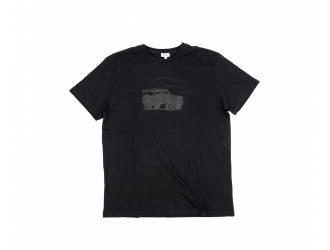 Black T-Shirt - Short sleeves - Black tone-on-tone Defender silk-screen print on front