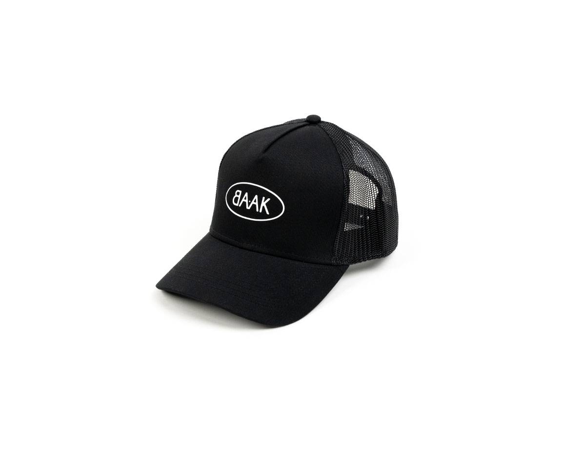 Black Trucker cap - White BAAK logo on front - one size fits all Black Trucker cap - White BAAK logo on front - one size fits all
