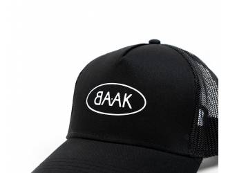 Black Trucker cap - White BAAK logo on front - one size fits all