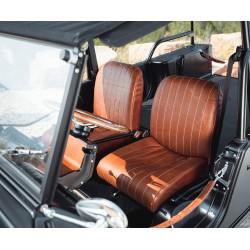 Housses en cuir artisanales de sièges avant pour Citroën Méhari - Qualité française 2