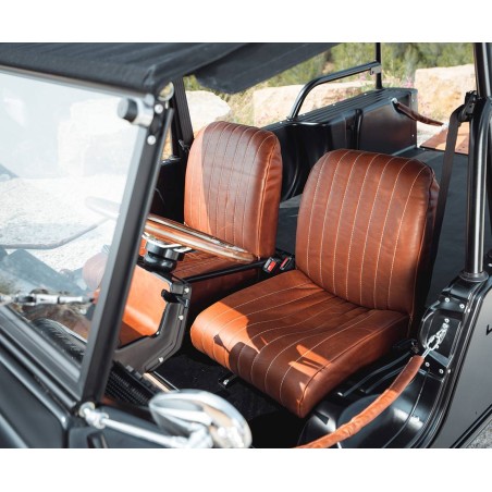 Handcrafted leather front seat covers for Citroën Mehari - French quality
