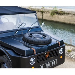 Leder-Riemen mit Schnallen, braun, für vorderen Haubenverschluss von Citroën Méhari 2