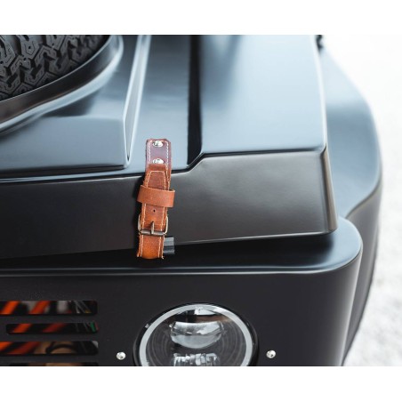 Leather straps for Citroën Méhari or Eden front hood - Made in France