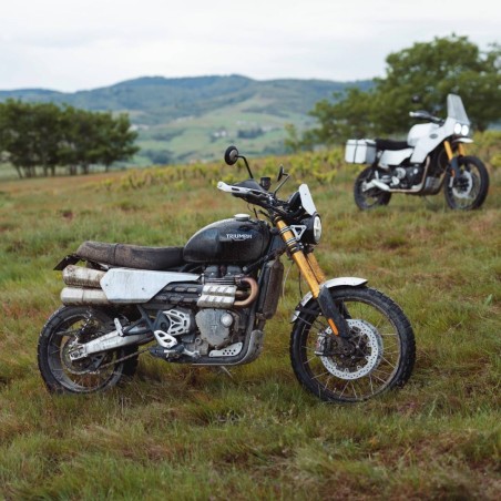 Caches latéraux en aluminium pour Triumph Scrambler 1200 X/XC/XE - Protection thermique améliorée et look dynamique