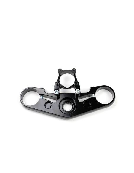 Flat Triple Clamp for Triumph Thruxton R/RS in Aluminum - Satin Black Epoxy Finish | BAAK Motocyclettes