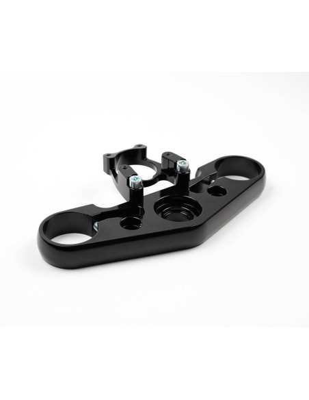 Flat Triple Clamp for Triumph Thruxton R/RS in Aluminum - Satin Black Epoxy Finish | BAAK Motocyclettes