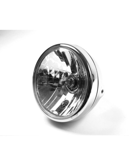 Phare avant chromé pour moto classique ø180mm - look vintage