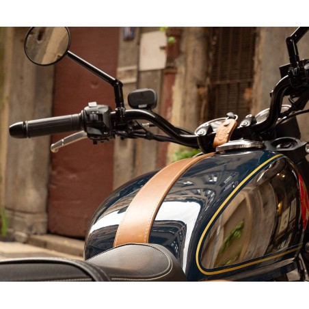 Correa de tanque de cuero de estrella de oro BSA