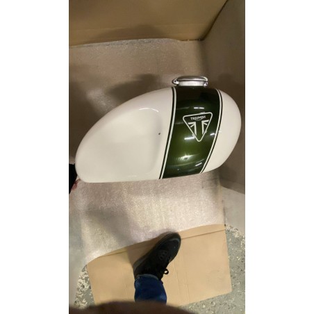 OUTLET N°29 - Serbatoio Triumph Scrambler 1200 XE / XC, colore bianco e verde