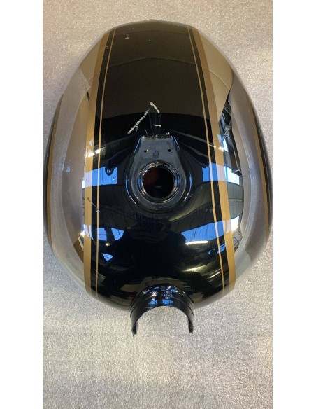 OUTLET N°34 Serbatoio per Royal Enfield Classic / Bullet 500, colore nero cromato dorato
