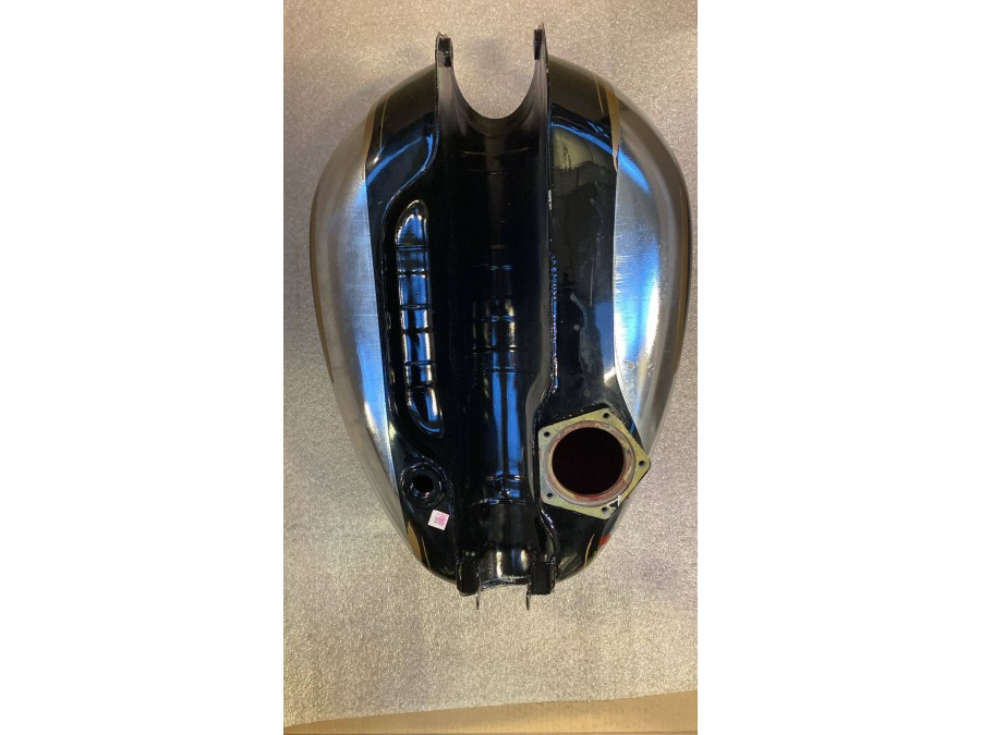 OUTLET N°34 Serbatoio per Royal Enfield Classic / Bullet 500, colore nero cromato dorato