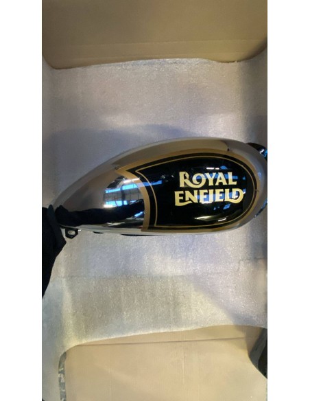 Réservoir pour Royal enfield classic / bullet 500, couleur chromé noir doré