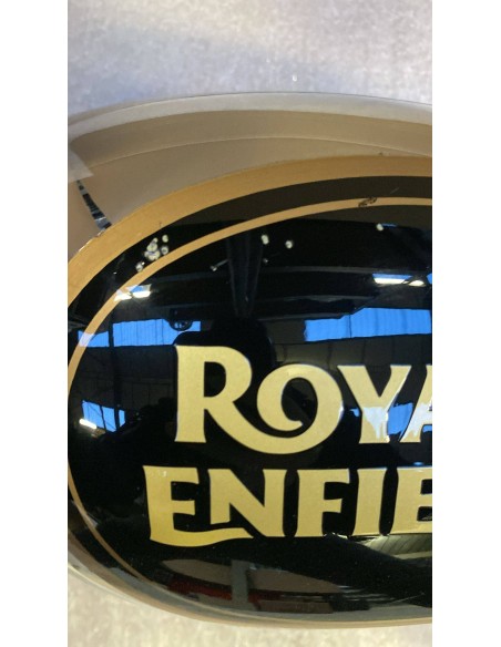 OUTLET N°34 Tank für Royal Enfield Classic / Bullet 500, Farbe schwarz-gold glänzend