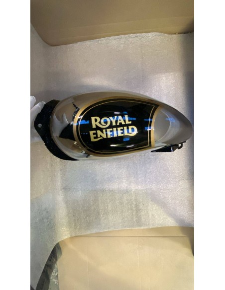 Réservoir pour Royal enfield classic / bullet 500, couleur chromé noir doré