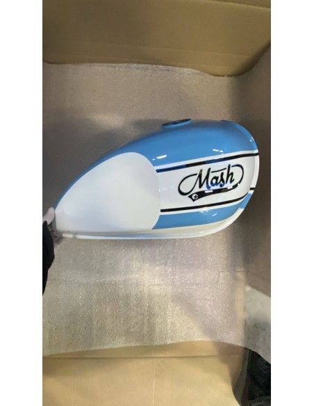 Réservoir Mash 125 Blanc et bleu