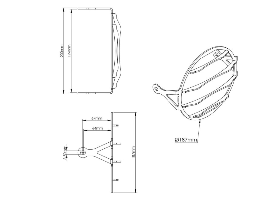 Headlight Protection Grill Classic Moto - Universal