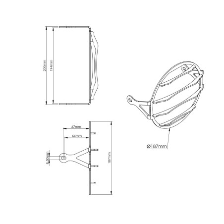 Classic Moto Headlight Protection Grille - Universal