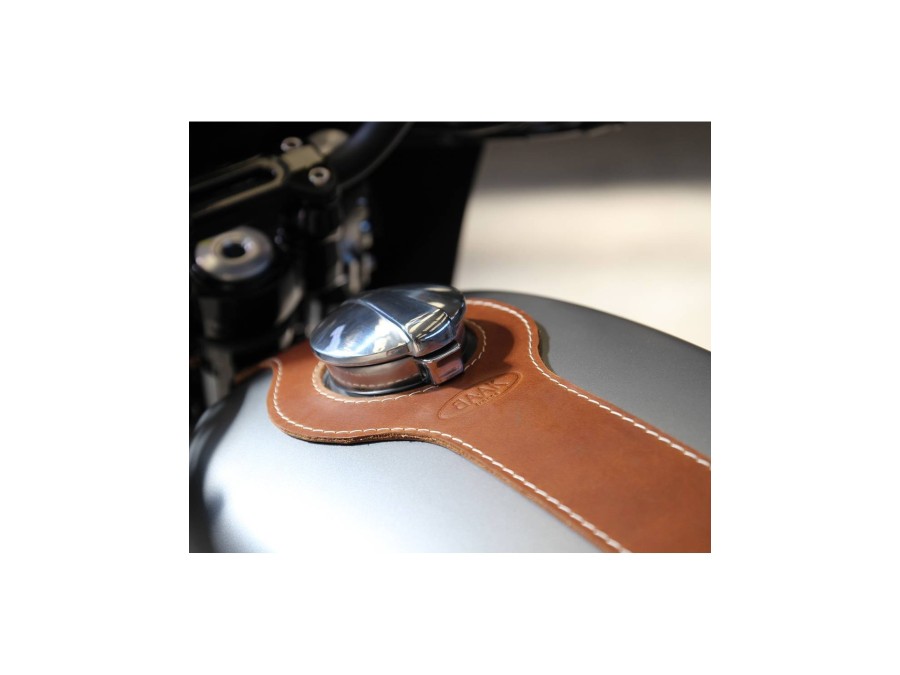 Pack leather tank strap + Monza gas cap Moto Guzzi V7 III / V9