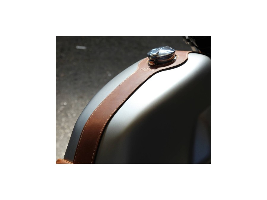 Pack leather tank strap + Monza gas cap Moto Guzzi V7 III / V9