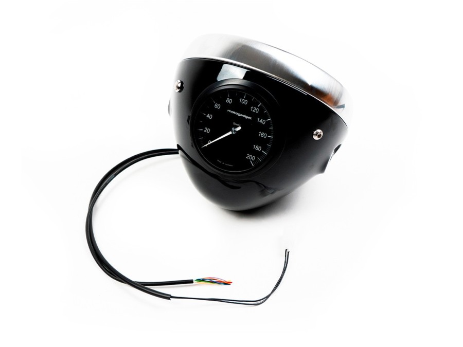 Klassischer Scheinwerfer mit integriertem Tacho motogadget Chronoclassic 2 - Universal