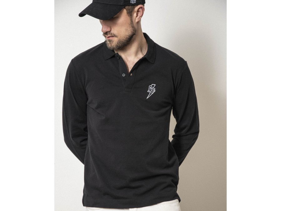Langarm-Poloshirt mit Stickerei - Garage Français