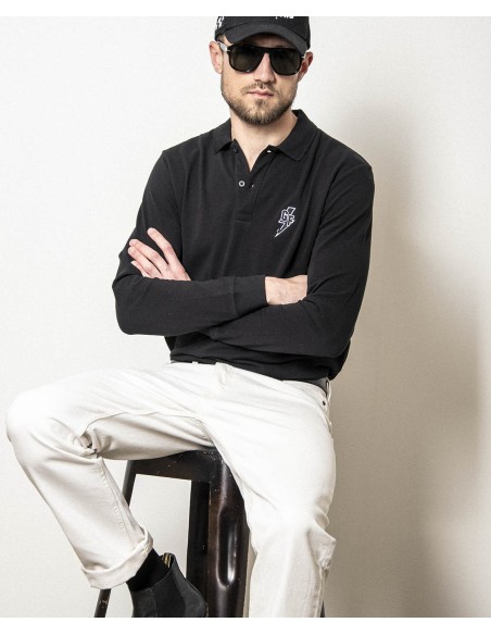 Long-sleeve polo with embroidery - French Garage