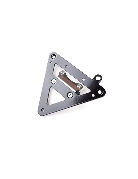 EU license plate holder with universal tab for bare rear fender