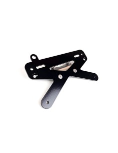 Universal US license plate holder with plate light mount for bare rear fender