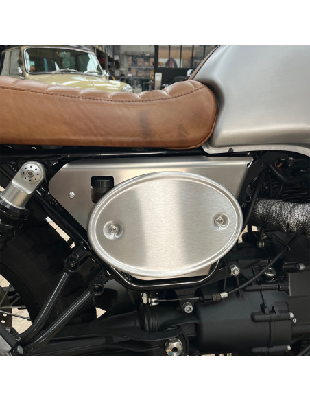 Cache latéral avec plaque numéro pour Moto Guzzi V7 I/II