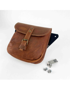 Fianchetto laterale con borsa in cuoio per Royal Enfield Bear 650